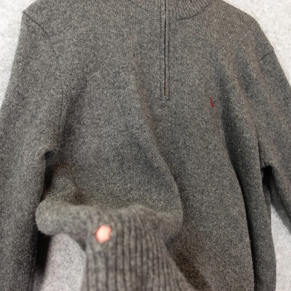 Vintage 90s POLO RALPH‎ LAUREN Sweater Mens L Heather High Neck Wool Quarter Zip